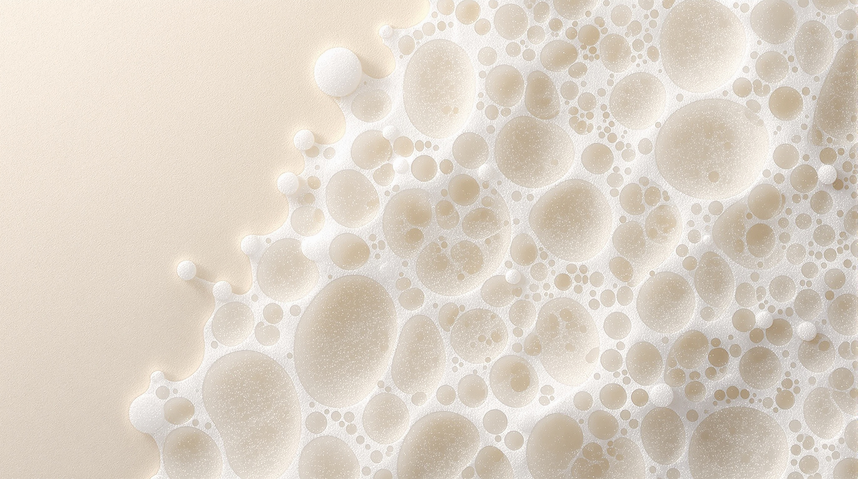 Macro photograph of porous white foamed glass showing its pumice-like bubble structure